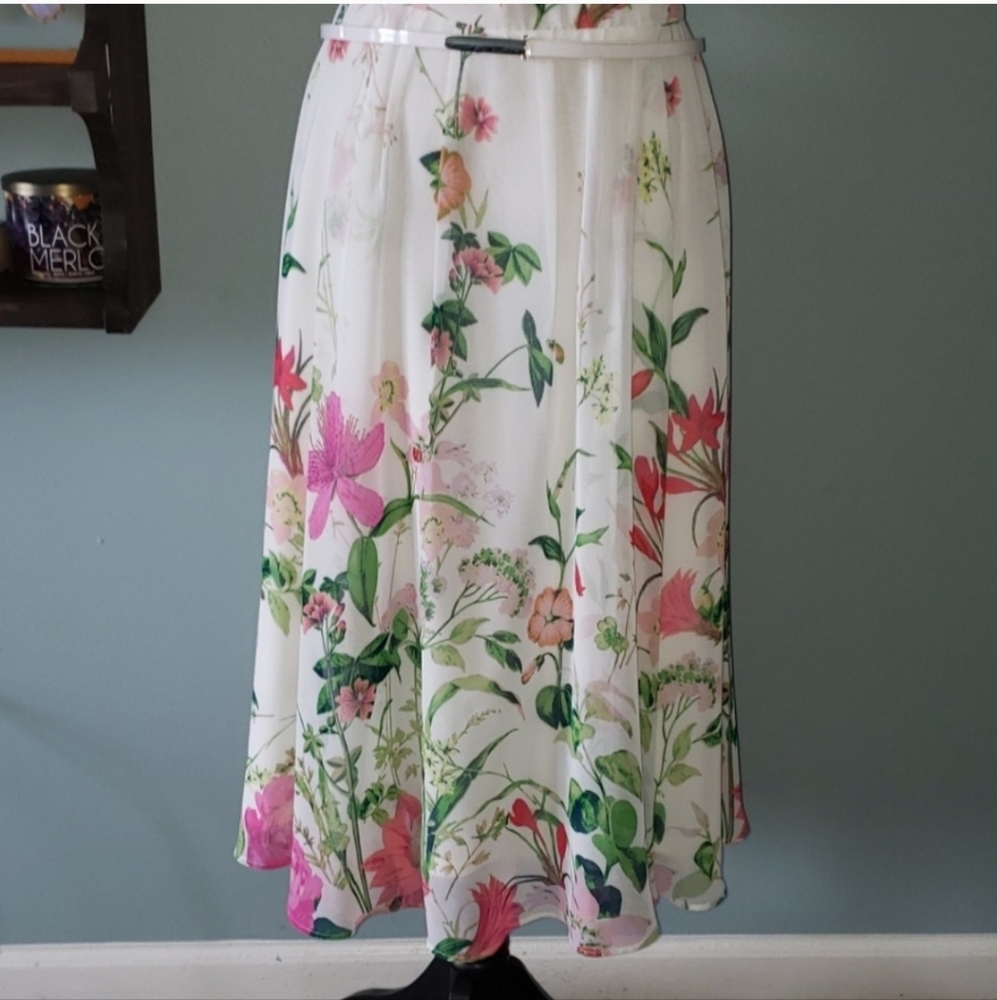 Danny & Nicole Sheer Chiffon Flora Botanical Overlay Plus Size Dress Size 18 - Picture 3 of 11
